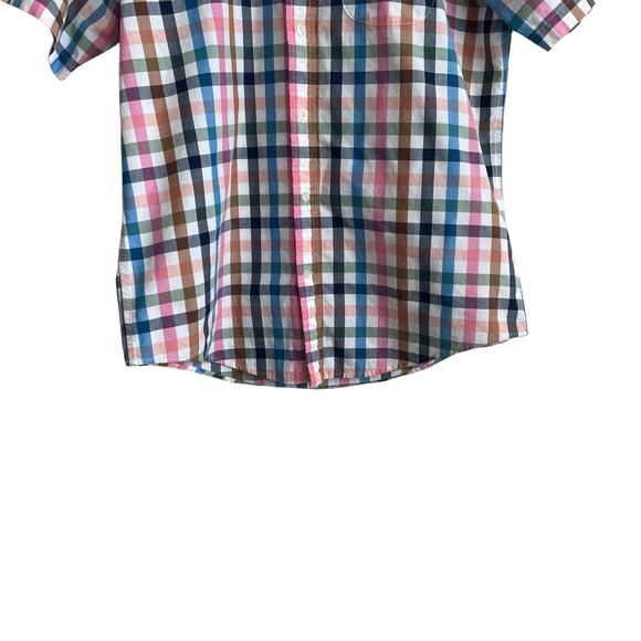 Lands End Mens Shirt M Multicolor Buffalo Check Button Up Preppy Office Travel - Picture 8 of 12